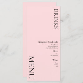 Eenvoudige Drinken Cocktail Wine Wedding Pink Menu