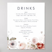 Eenvoudige Drinken in het menu Symbool Floral Wedd Poster (Voorkant)