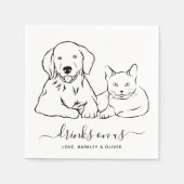 Eenvoudige Drinken op het minimale hondenweddensch Servet (Voorkant)