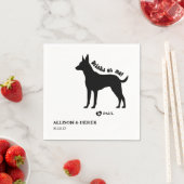 Eenvoudige Drinken op Me Dog Silhouette Bruiloft Servet (Insitu)