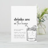 Eenvoudige Drinken staan op de uitnodiging van het (Staand voorkant)