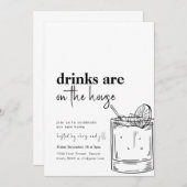 Eenvoudige Drinken staan op de uitnodiging van het (Voorkant / Achterkant)