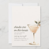 Eenvoudige Drinken staan op de uitnodiging van het (Voorkant)