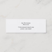 Eenvoudige Drummer Gouden Drumsticks Zwart Mini Visitekaartje (Achterkant)