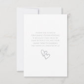 Eenvoudige Dubbele Hart Grijs Huwelijk Bedankt Kaart (Achterkant)