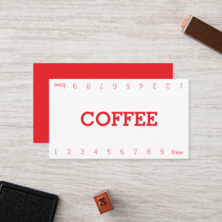Eenvoudige dubbele nummer loyaliteit koffie ponska klantenkaartje