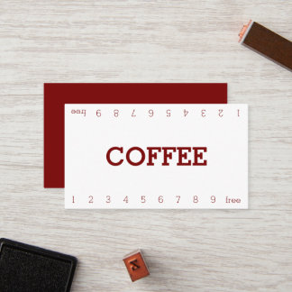 Eenvoudige dubbele nummer loyaliteit koffie ponska klantenkaartje
