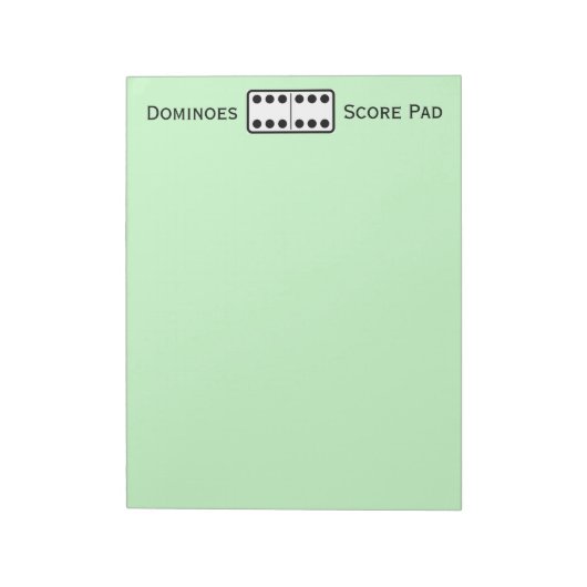 Eenvoudige dubbele Sixe Domino Game Score Pad Gree Notitieblok (Linkerzijde)