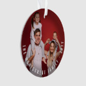 Eenvoudige dubbelfoto moderne kerstfeestdag ornament (voorkant)