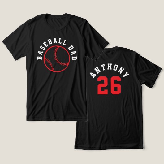 Eenvoudige dubbelzijdige honkbal naam voor ouder e Tri-Blend shirt (Ontwerp Voorkant & Achterkant)