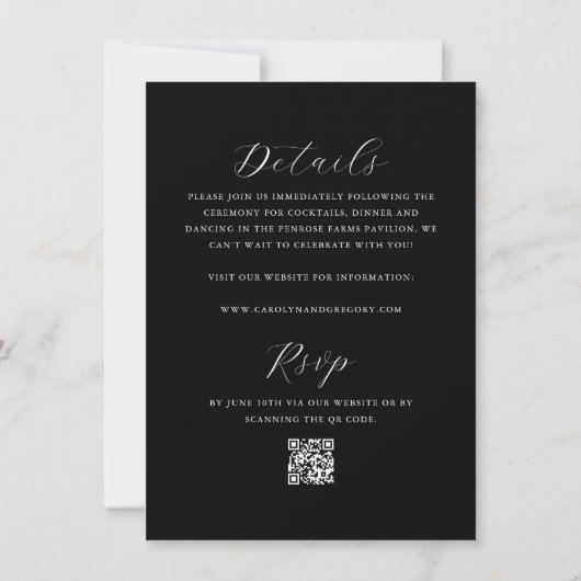 Eenvoudige dubbelzijdige minimalistische website Q Kaart (Achterkant)