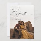 Eenvoudige dubbelzijdige woestijn foto bruiloft kaart (Voorkant)