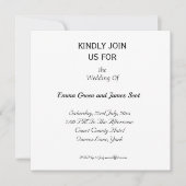 Eenvoudige duidelijke Elegante Huwelijksuitnodigin Kaart (Voorkant)