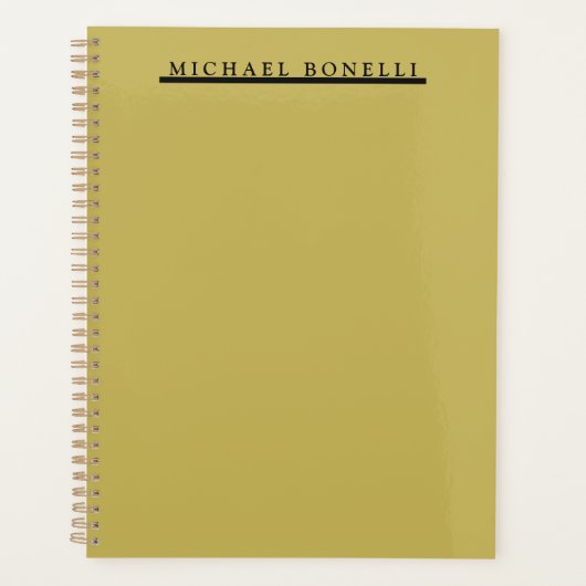 Eenvoudige Duidelijke Moderne Elegante Gouden Kleu Planner (Voorkant)