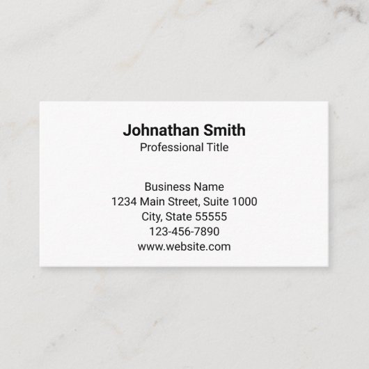 Eenvoudige Duidelijke Witte Generieke Ontwerp QR C Visitekaartje (Voorkant)