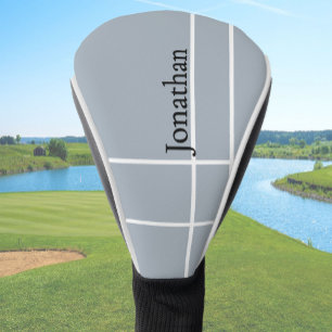 Eenvoudige duif grijs zwart minimalistische aangep golfheadcover
