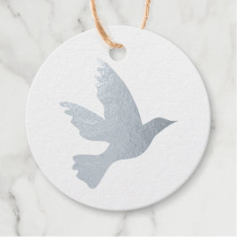 Eenvoudige duif vliegende vogel silhouet bedankjes labels