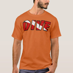 Eenvoudige DUIK duik vlag Scuba Duiken Rood tovers T-shirt