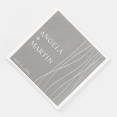 Eenvoudige, dunne lijnen Zilver Grey Servet (Hoek)