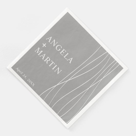 Eenvoudige, dunne lijnen Zilver Grey Servet (Hoek)