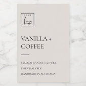 EENVOUDIGE DUSKY EGG IVORY WHITE MINIMAL CANDLE LO VOEDSELCONTAINER ETIKET (Enkel label)