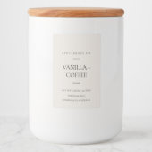 EENVOUDIGE DUSKY EGG IVORY WHITE MINIMAL MODERN CA VOEDSELCONTAINER ETIKET (Voorkant)