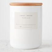 Eenvoudige Dusky Egg Ivory White Minimal Place Car Voedselcontainer Etiket (Voorkant)