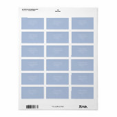 Eenvoudige Dusty Blauw en Wit bruiloft Etiket (Full Sheet)
