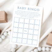 Eenvoudige Dusty Blue Baby shower Baby Bingo Kaart