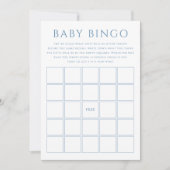 Eenvoudige Dusty Blue Baby shower Baby Bingo Kaart (Voorkant)
