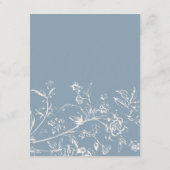 Eenvoudige Dusty Blue  Bloemen Wedding Details Informatiekaartje (Achterkant)