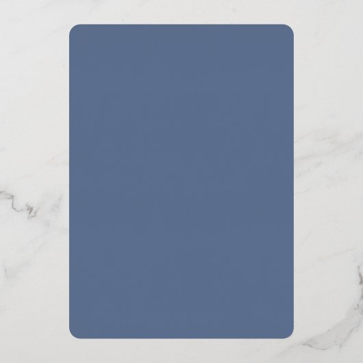 Eenvoudige Dusty Blue Bold Fonts Modern Wedding Folie Uitnodiging (Achterkant)