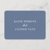 Eenvoudige Dusty Blue Bold Fonts Modern Wedding Informatiekaartje (Achterkant)