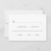 Eenvoudige Dusty Blue Bold Fonts Modern Wedding RSVP Kaartje (Achterkant)