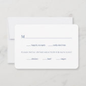 Eenvoudige Dusty Blue Bold Fonts Modern Wedding RSVP Kaartje (Achterkant)