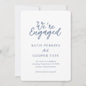Eenvoudige Dusty Blue Bold Fonts Modern Wedding Save The Date (Voorkant)
