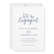 Eenvoudige Dusty Blue Bold Fonts Modern Wedding
