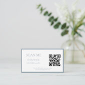 Eenvoudige Dusty Blue Botanische kam monogram brui Informatiekaartje (Staand voorkant)