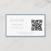 Eenvoudige Dusty Blue Botanische kam monogram brui Informatiekaartje (Voorkant)