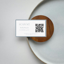 Eenvoudige Dusty Blue Botanische kam monogram brui Informatiekaartje