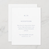 Eenvoudige Dusty Blue bruiloft receptie Informatiekaartje (Voorkant / Achterkant)