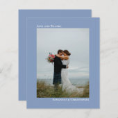 Eenvoudige Dusty Blue BUDGET Weduwfoto Hartelijk d (Voorkant / Achterkant)