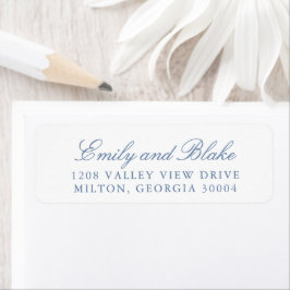 Eenvoudige Dusty Blue Classic Elegant Typografie Etiket