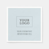Eenvoudige Dusty Blue Custom Business Logo Promoti Servet (Voorkant)