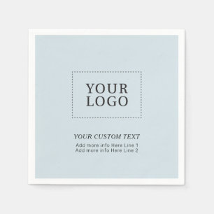 Eenvoudige Dusty Blue Custom Business Logo Promoti Servet
