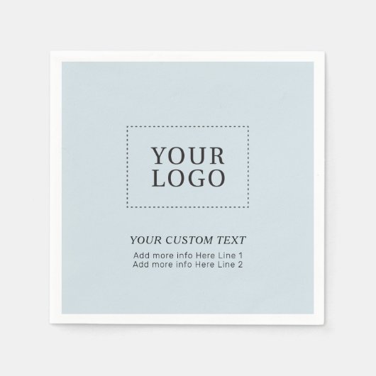 Eenvoudige Dusty Blue Custom Business Logo Promoti Servet (Voorkant)