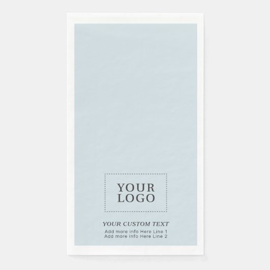 Eenvoudige Dusty Blue Custom Business Logo Promoti Servet (Voorkant)
