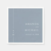 Eenvoudige Dusty Blue Elegant Classic Monogram Wed Servet (Voorkant)