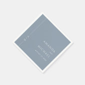 Eenvoudige Dusty Blue Elegant Classic Monogram Wed Servet (Hoek)