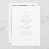 Eenvoudige Dusty Blue Elegant Wedding QR code Save The Date (Voorkant / Achterkant)